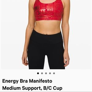 Lululemon 20Y Manifesto Energy Bra 4 Red
